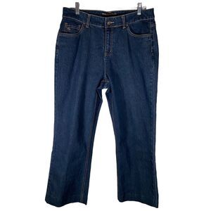 Christopher & Banks Womens Modern Fit Straight Leg Blue Denim Jeans Sz 12 Hemmed